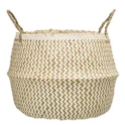 Bloomingville storage basket seagrass, Ø 42 cm BeigeWhite