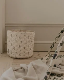 Garbo&Friends Bluebell satin quilted basket 2 pieces, 20xØ20 cm + 30xØ30 cm Beige Discount