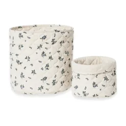 Garbo&Friends berry Satin quilted basket 2 pieces, 20xØ20 cm + 30xØ30 cm Blue Sale