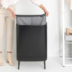 Brabantia Bo laundry basket high 2x45 L, matte Black Online
