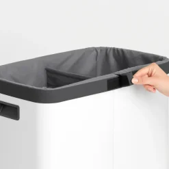 Brabantia Bo laundry basket high 2x45 L, White Hot