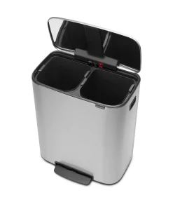 Brabantia Bo pedal bin 2x30 L, matte steel Silver-coloured Discount