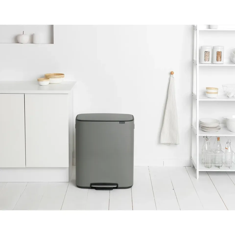 Brabantia Bo pedal bin 2x30 L, Mineral concrete Grey Best