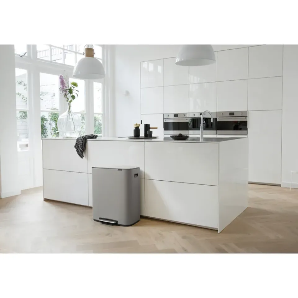 Brabantia Bo pedal bin 2x30 L, Mineral concrete Grey Best