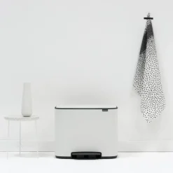 Brabantia Bo pedal bin 3x11 l, White Outlet