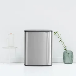 Brabantia Bo touch bin 60 L, Matte brushed steel Silver-coloured New