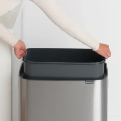 Brabantia Bo touch bin 60 L, Matte brushed steel Silver-coloured New