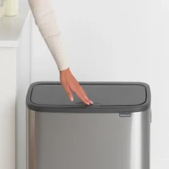 Brabantia Bo touch bin 60 L, Matte brushed steel Silver-coloured New