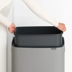 Brabantia Bo touch bin 60 L, Mineral concrete Grey