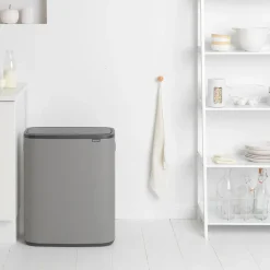 Brabantia Bo touch bin 60 L, Mineral concrete Grey