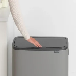Brabantia Bo touch bin 60 L, Mineral concrete Grey