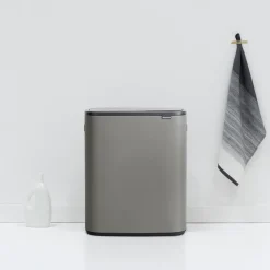 Brabantia Bo touch bin 60 L, Mineral concrete Grey