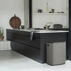 Brabantia Bo touch bin 60 L, Mineral concrete Grey