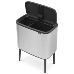Brabantia Bo touch bin 11+23 litre, matte stainless steel Silver-coloured Discount
