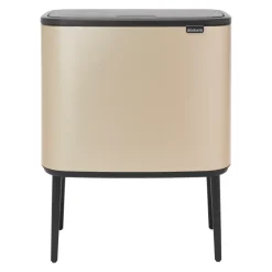 Brabantia Bo touch bin 11+23 litre, Metallic Gold BeigeBlack Best