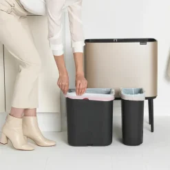Brabantia Bo touch bin 11+23 litre, Metallic Gold BeigeBlack Best