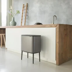 Brabantia Bo touch bin 11+23 litre, platinum BeigeGrey Clearance