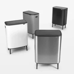 Brabantia Bo touch bin high 60 L, Matte brushed steel Silver-coloured Outlet