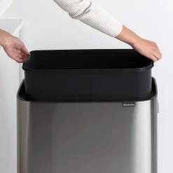 Brabantia Bo touch bin high 60 L, Matte brushed steel Silver-coloured Outlet