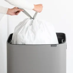 Brabantia Bo touch bin high 60 L, Mineral concrete Grey New