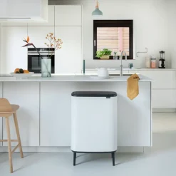 Brabantia Bo touch bin high 60 L, White Best