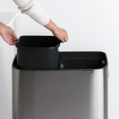 Brabantia Bo touch bin high 2x30 L, matte-brushed steel Silver-coloured Best