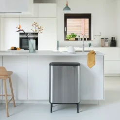 Brabantia Bo touch bin high 2x30 L, matte-brushed steel Silver-coloured Best