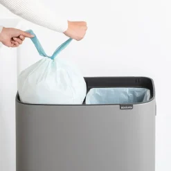 Brabantia Bo touch bin high 2x30 L, Mineral concrete Grey Outlet