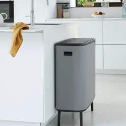 Brabantia Bo touch bin high 2x30 L, Mineral concrete Grey Outlet