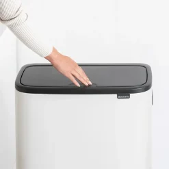 Brabantia Bo touch bin high 2x30 L, White Hot