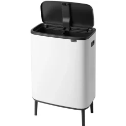 Brabantia Bo touch bin high 2x30 L, White Hot