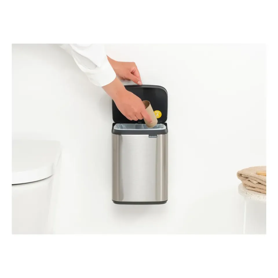 Brabantia Bo waste bin 4 L, Brushed steel - matt Silver-coloured Online