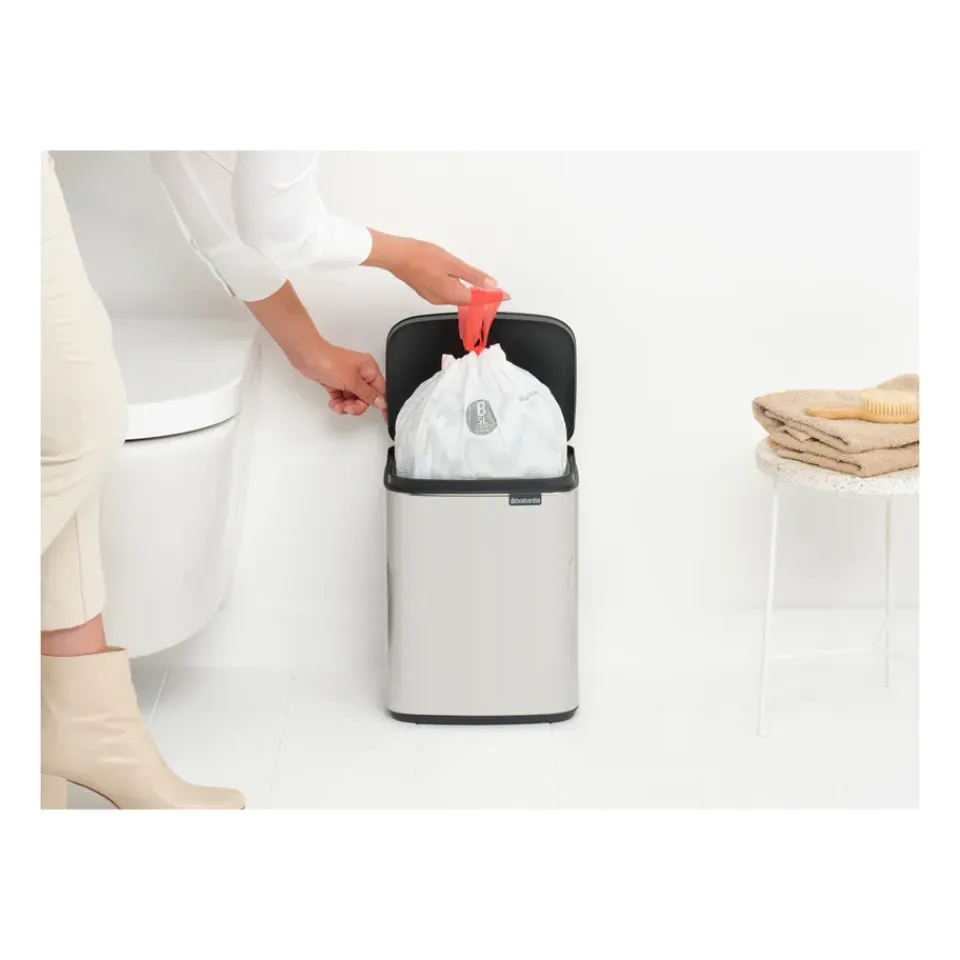 Brabantia Bo waste bin 7 L, Brushed steel - shiny Silver-coloured Online