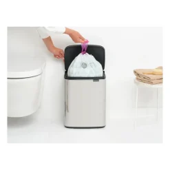 Brabantia Bo waste bin 12 L, Brushed steel - shiny Silver-coloured Discount