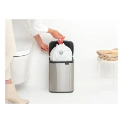 Brabantia Bo waste bin 7 L, Brushed steel - matte Blue Outlet