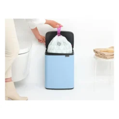 Brabantia Bo waste bin 12 L, Dreamy Blue Silver-coloured Clearance