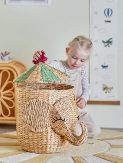 Bloomingville Bobo basket with lid 35x50 cm, Natural Brown New