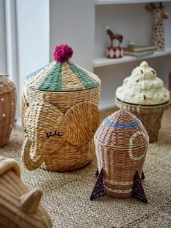 Bloomingville Bobo basket with lid 35x50 cm, Natural Brown New