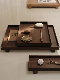 Ferm Living Bon wooden tray small, Smoked oak Brown Clearance