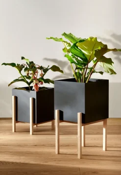 Design House Stockholm Botanic pedestal flower pot, -box Black