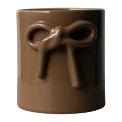 DBKD Bow pot Ø11 cm, Shiny nougat Brown Sale