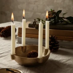 Ferm Living Bowl advent candle brass, brass Gold-coloured New