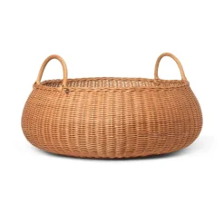 Ferm Living Braided basket - low, Natural Brown Hot