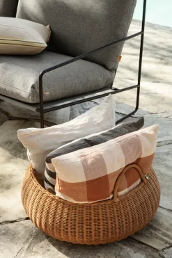 Ferm Living Braided basket - low, Natural Brown Hot