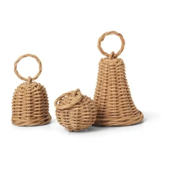 Ferm Living Braided Bell Baubles hanging Christmas decoration 3-pack, Natural Beige Sale