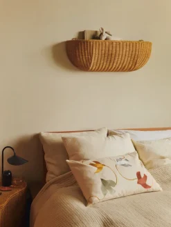 Ferm Living Braided wall pocket wall basket 25x75 cm, Natural Brown Outlet