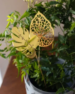 KLONG Brass leaves decoration 2-pack, Water Gold-coloured