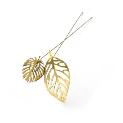 KLONG Brass leaves decoration 2-pack, Wood Gold-coloured Sale