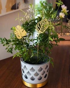 KLONG Brass leaves decoration 2-pack, Wood Gold-coloured Sale