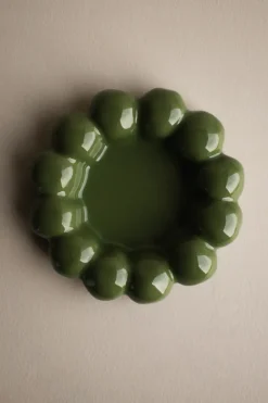 DBKD Bright candle tray Ø17 cm, Shiny Green Hot